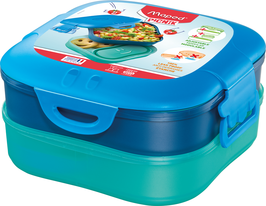 Lunch Box Enfant 3 Compartiments Compatible Lave-Vaisselle et Micro-Ondes 1,4L 870701 Boîte à Déjeuner 3 en 1 Rose Sans BPA Maped Picnik Concept Kids dont 2 Étanches et Amovibles 