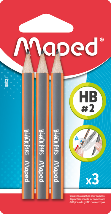 3 mini crayons à papier HB Black'Peps – Maped France