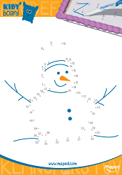 Fiche d'activité à imprimer enfant - Jeu Noël enfant – Points à relier bonhomme de neige