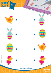 Fiche d'activité à imprimer enfant - Jeu Pâques enfant – Images jumelles