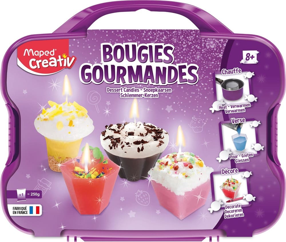 Maped Joustra - Mallette Bougies Gourmandes Loisirs Créatifs pour Enfants  dès 8 ans - Activité Manuelle Fabrique des Bougies de Cire Desserts  Cupcake