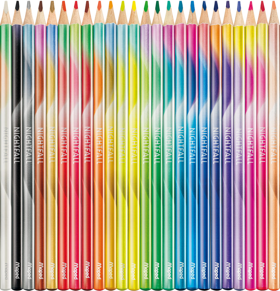 6 Crayons à papier HB MAPED Nightfall Tête gomme