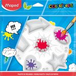 Palette De Peinture Maped Color'Peps - 6 Compartiments Et 4 Porte-pinceaux, Facile à Nettoyer - 12