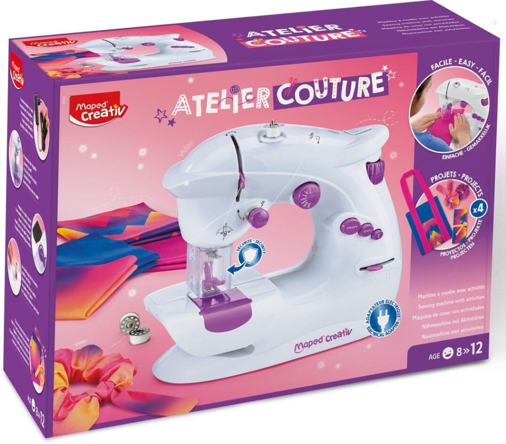 Machine à Coudre Enfant électrique – Jouet éducatif Portable – Kit Débutant Avec Accessoires – Dès 3 Ans – Cadeau Fille