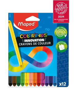 Maped Color'Peps Gros Feutres de Coloriage Mini Power pour Enfant, Pointe  Large et Capuchon avec Motif Tampon, Encre Lavable à l'eau - Etui de 12
