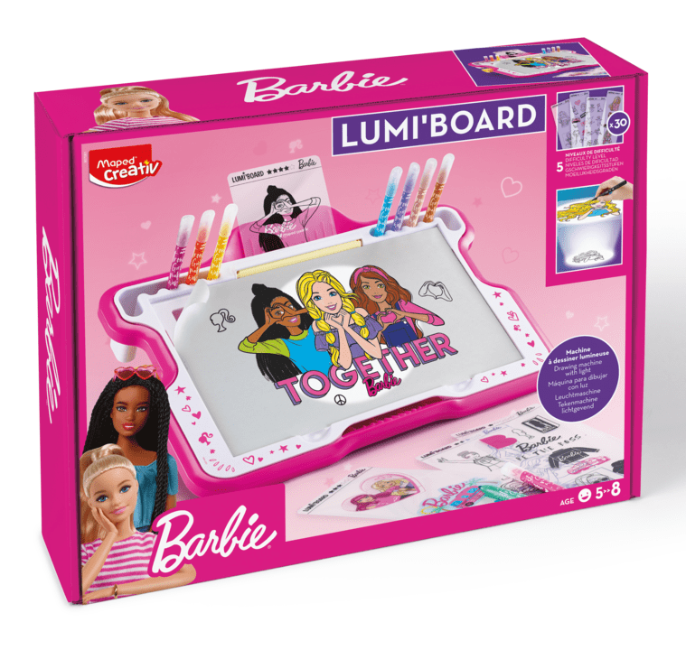Lumi Board Barbie – Machine à dessiner lumineuse – Dès 5 ans (Eco-part :  0,17€ incluse dans le prix) – Maped France
