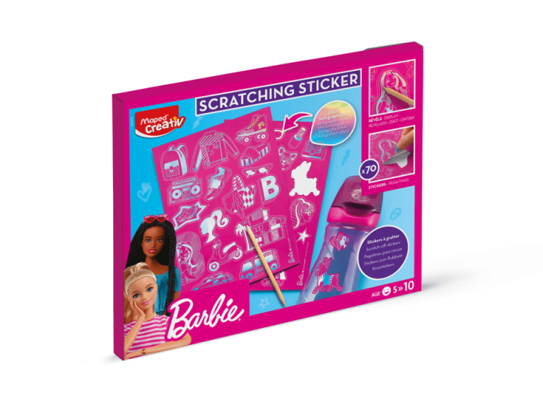 coffret creatif stickers à gratter barbie maped creativ