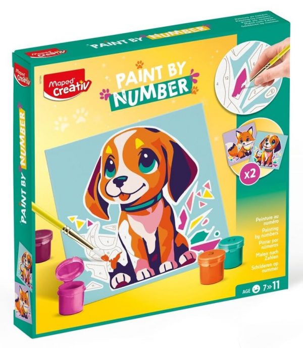 coffret peinture au numéro Maped Creativ Chien et Renard