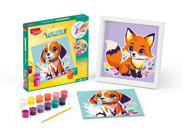 Kit Peinture Par Numéros Pour Enfants – Lot De 4 Toiles Fruits Avec Cadres – Âge 6-12 Ans – 20x20 Cm