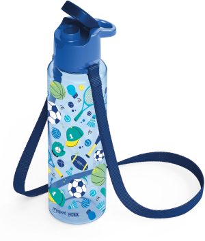 Gourde en plastique pour enfant avec bandoulière sports