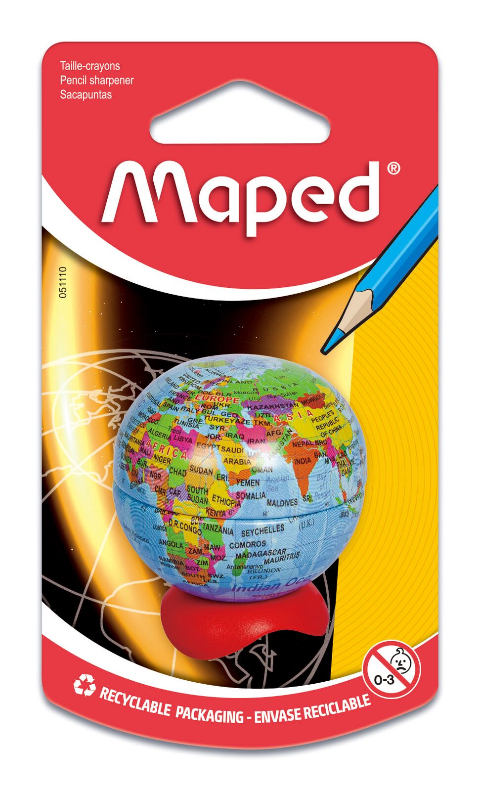 Maped - Taille-Crayon Galactic - 1 Trou - Coloris Bleu
